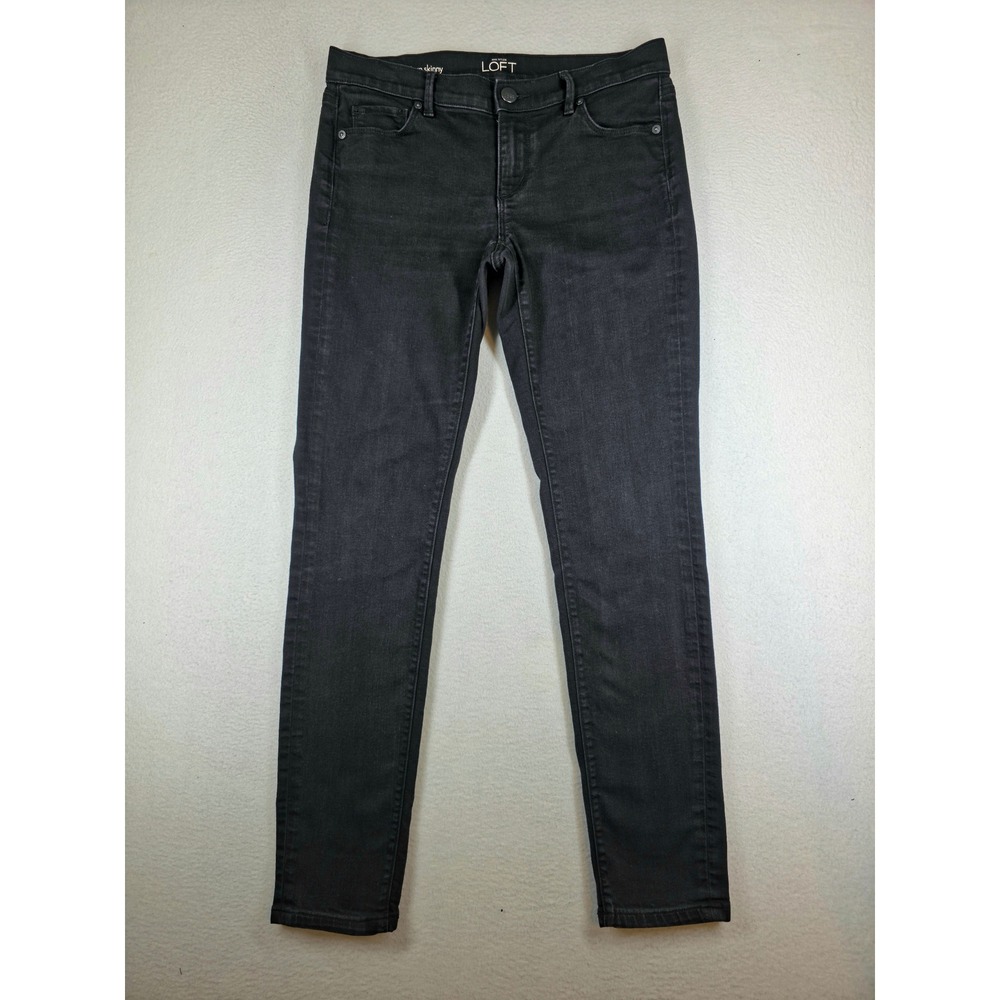 Ann Taylor LOFT Modern Skinny Jeans Black Denim Size 27/4 Womens Classic Fit